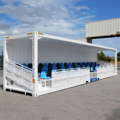 40-Fuß-Tribünencontainer – Ausgebauter Container als Tribüne